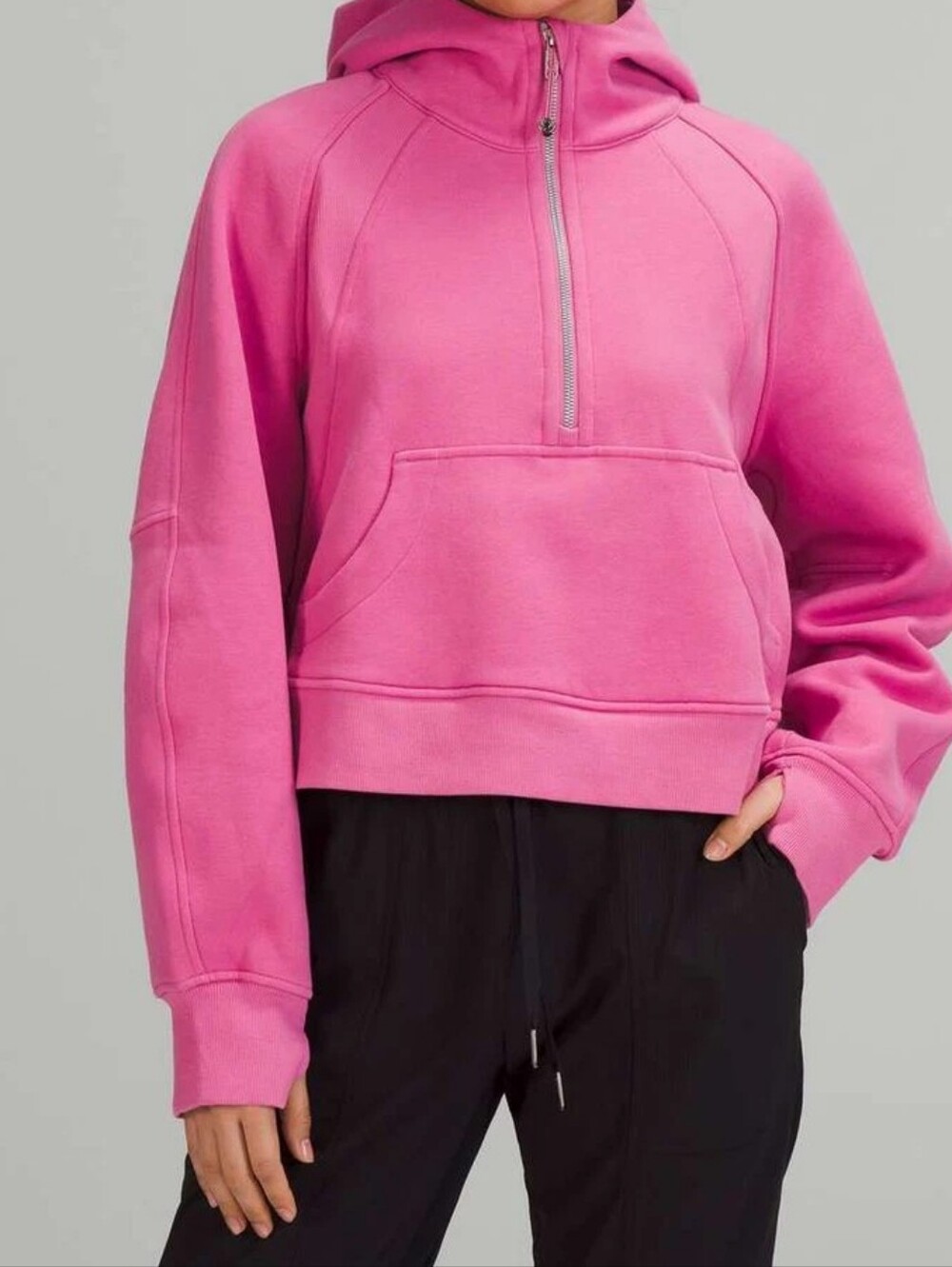 Women's Lululemon Scuba Oversized Half-Zip Hoodie Pink Size S/XS